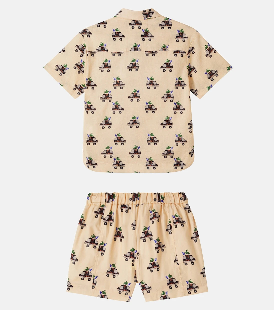 Fábula - Printed cotton shirt and shorts set