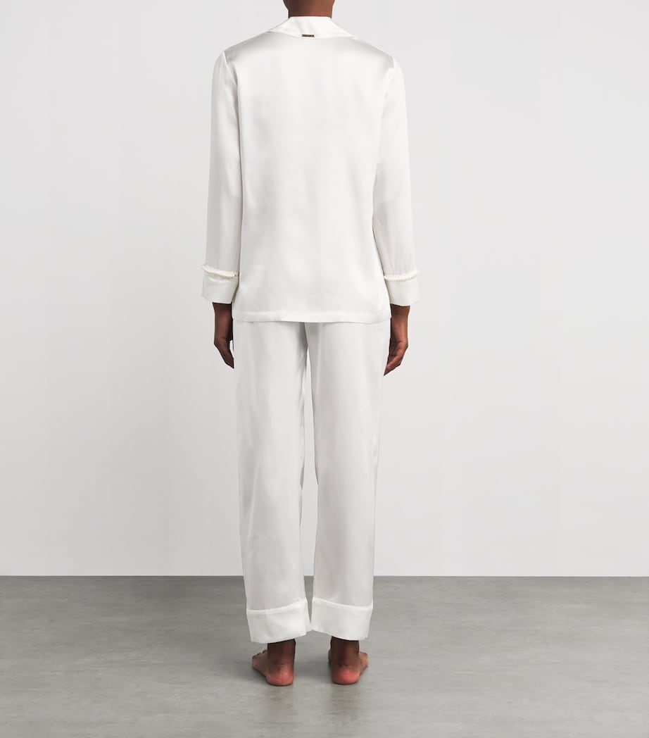 Silk Girls Love Pearls Pyjama Set IVORY