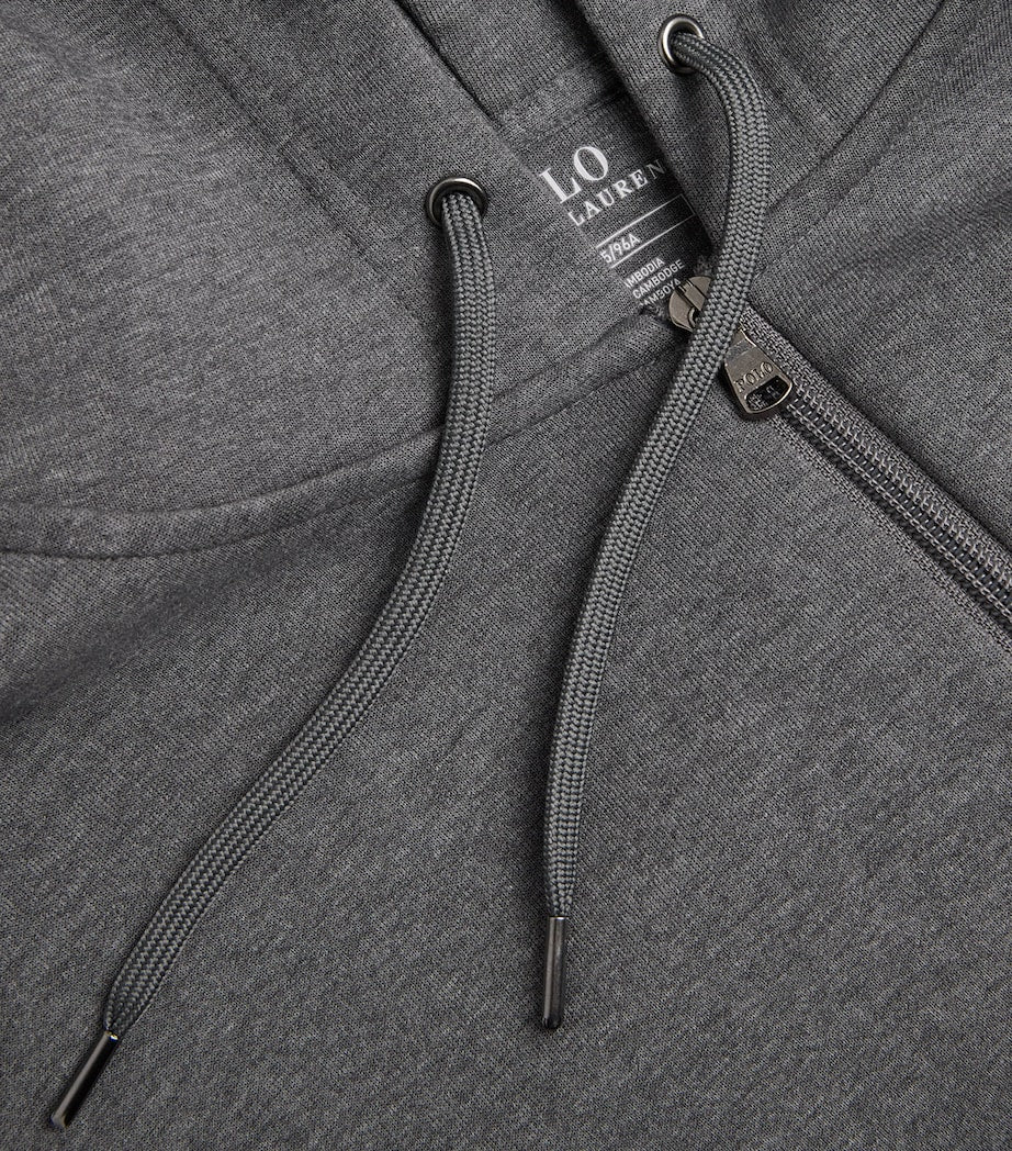 Polo Ralph Lauren Grey Cotton-Blend Zip-Up Hoodie