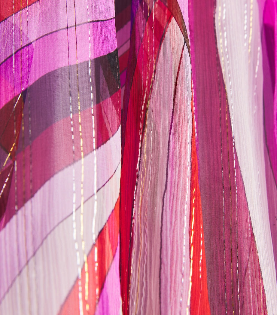 PUCCI Junior Pink Silk Chiffon Iride Print Dress (4-14 Years)