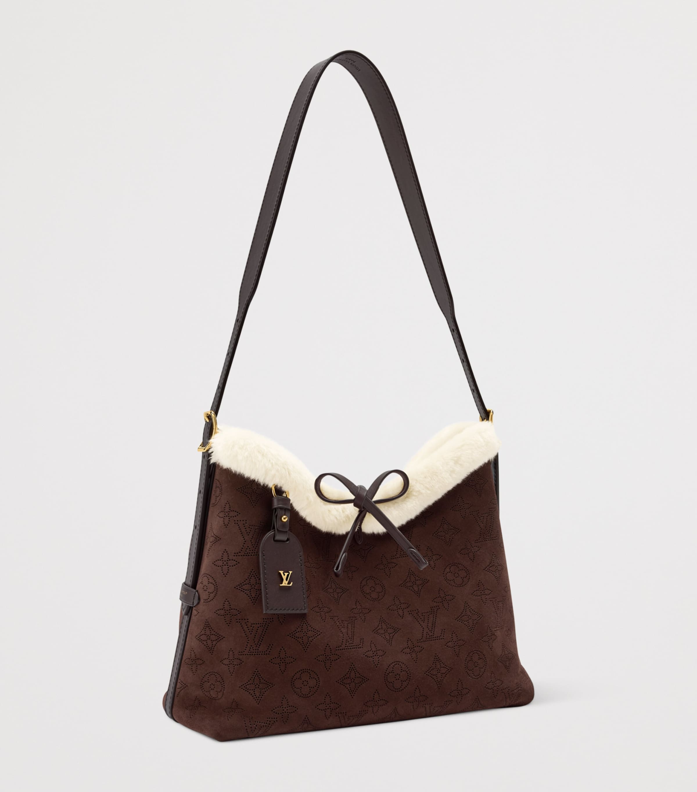 LOUIS VUITTON Suede CarryAll PM Shoulder Bag