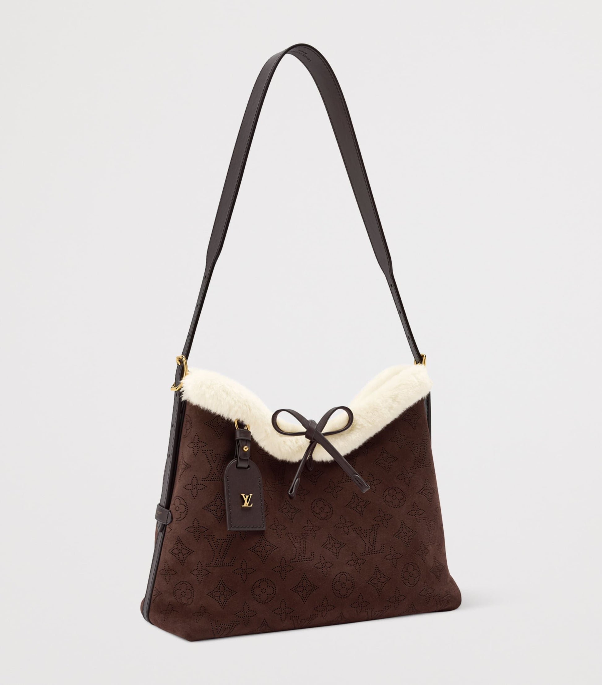 LOUIS VUITTON Suede CarryAll PM Shoulder Bag