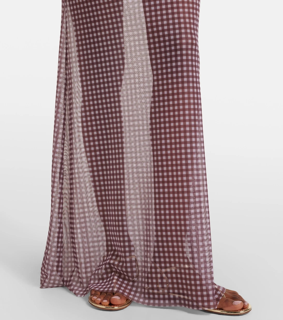 Bananhot - Solay gingham semi-sheer maxi skirt