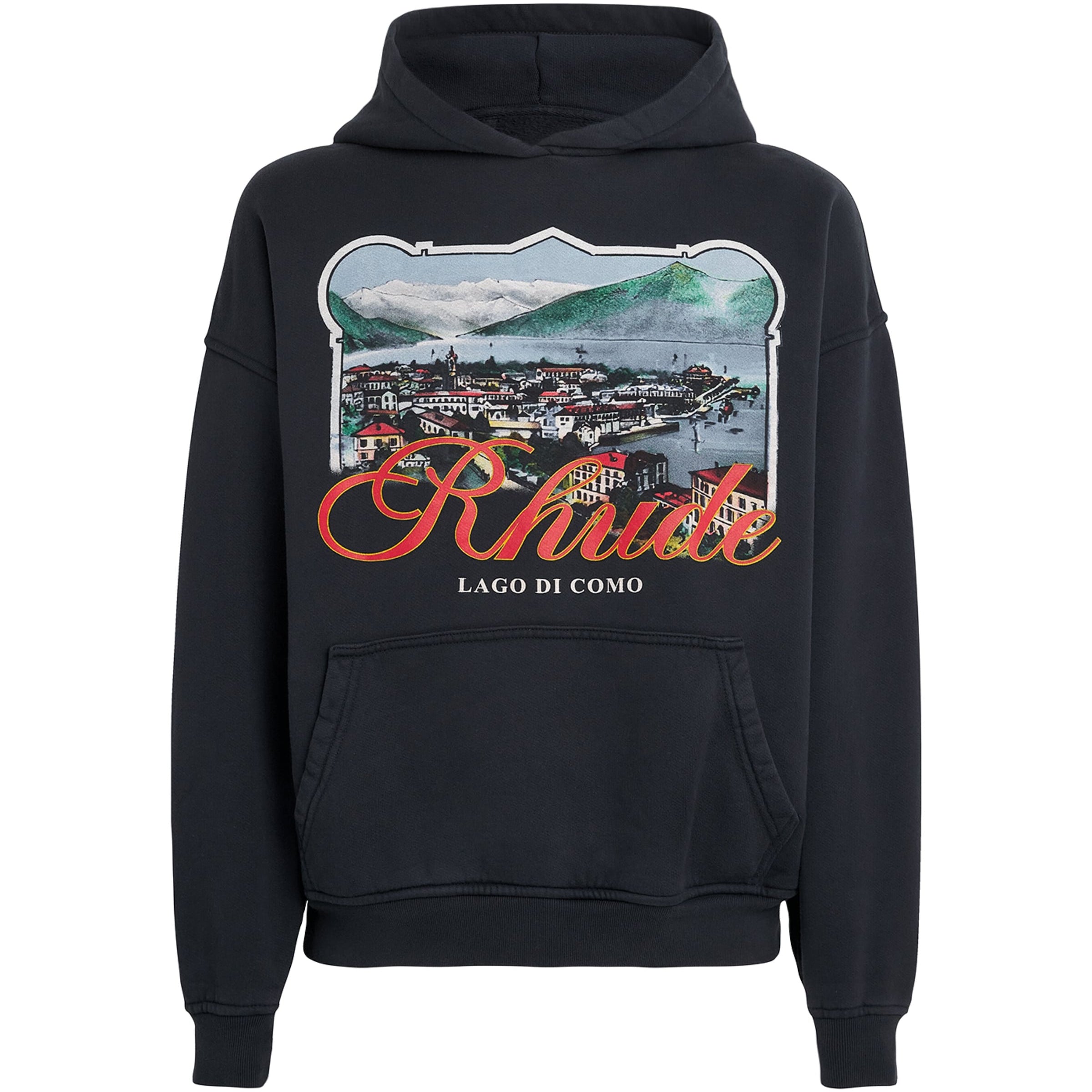 Rhude Black x Harrods Cotton Lago Di Como Hoodie
