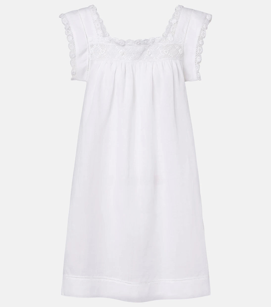 Dôen - Almadia lace-trimmed ramie minidress