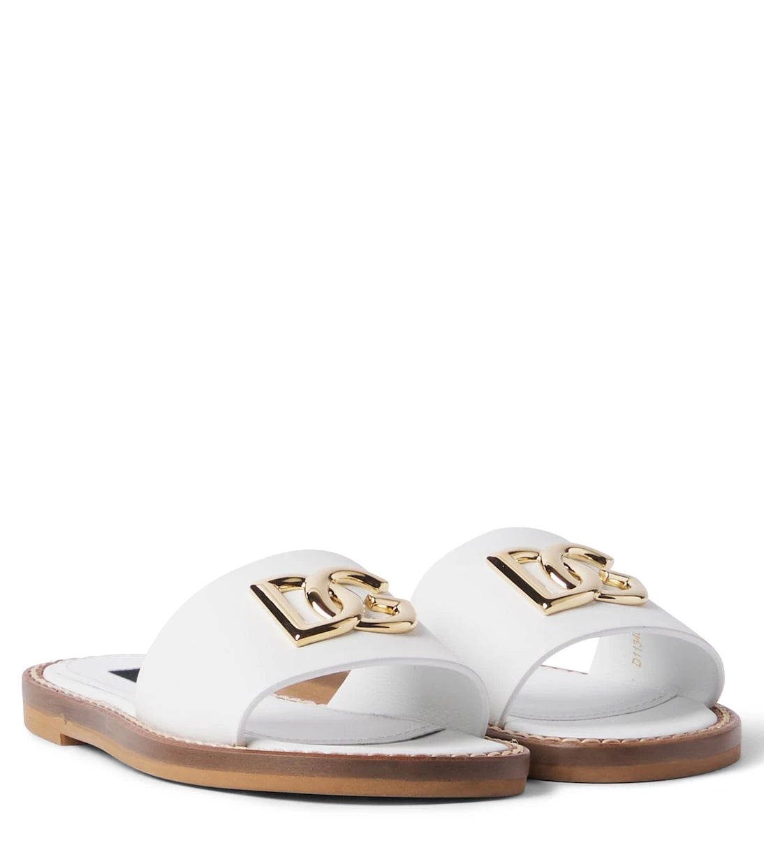 Dolce&Gabbana Kids - DG leather slides