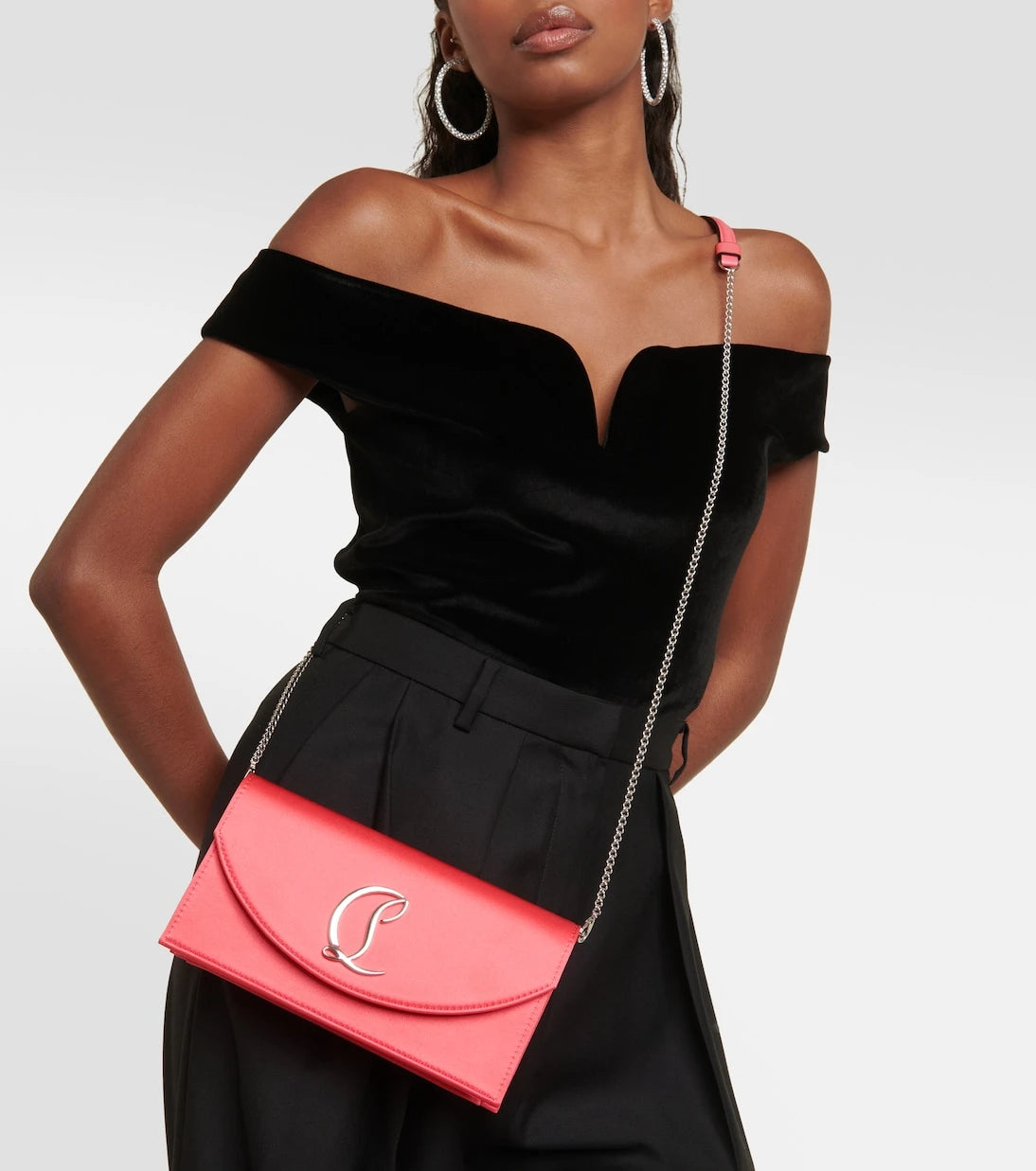 Christian Louboutin - Loubi54 silk-satin clutch