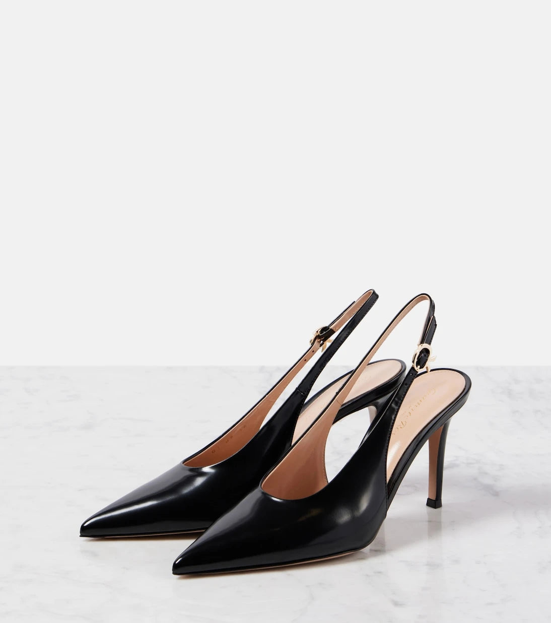 Gianvito Rossi - Robbie 85 leather slingback pumps