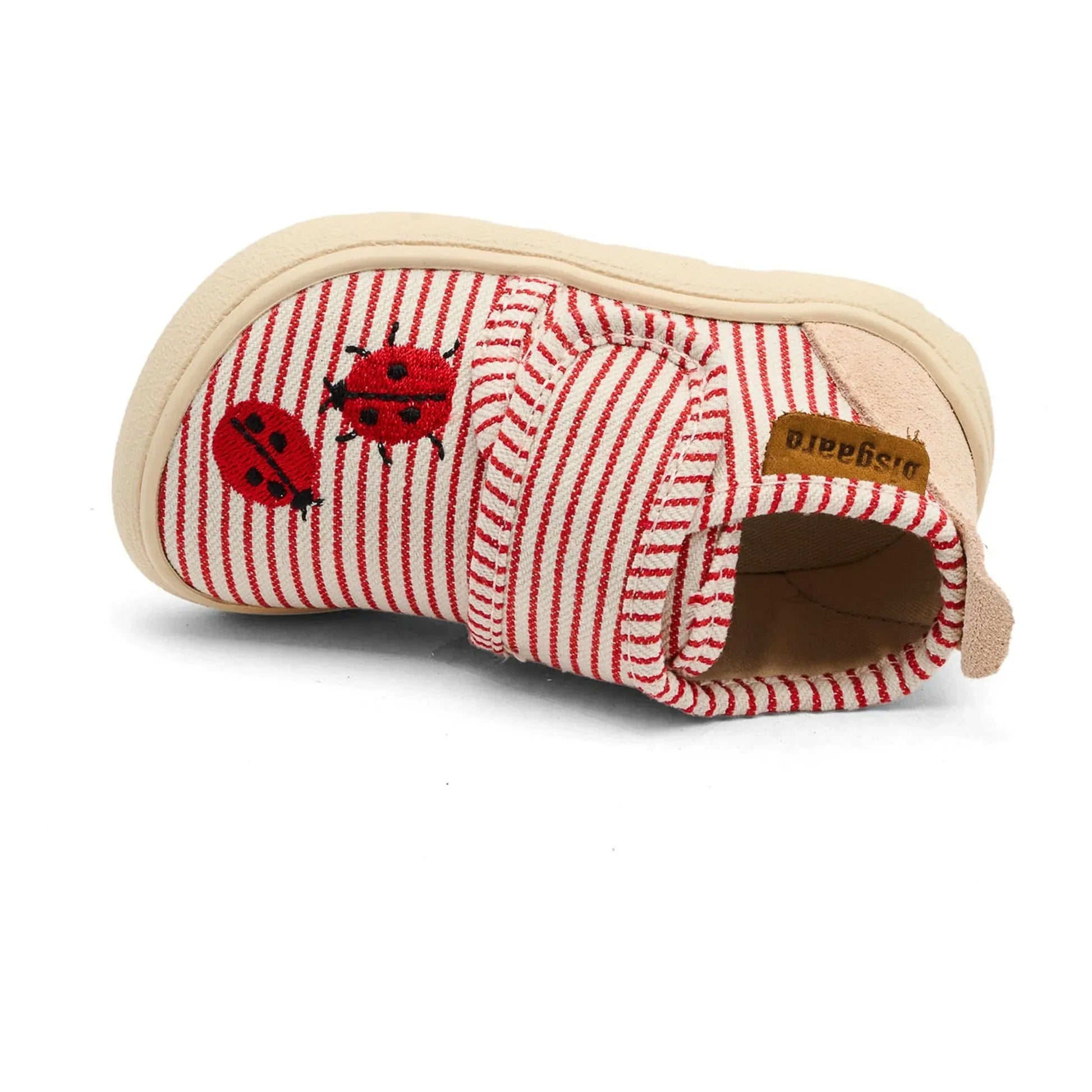 bisgaard - Ladybug Striped Scratch Slippers | Red