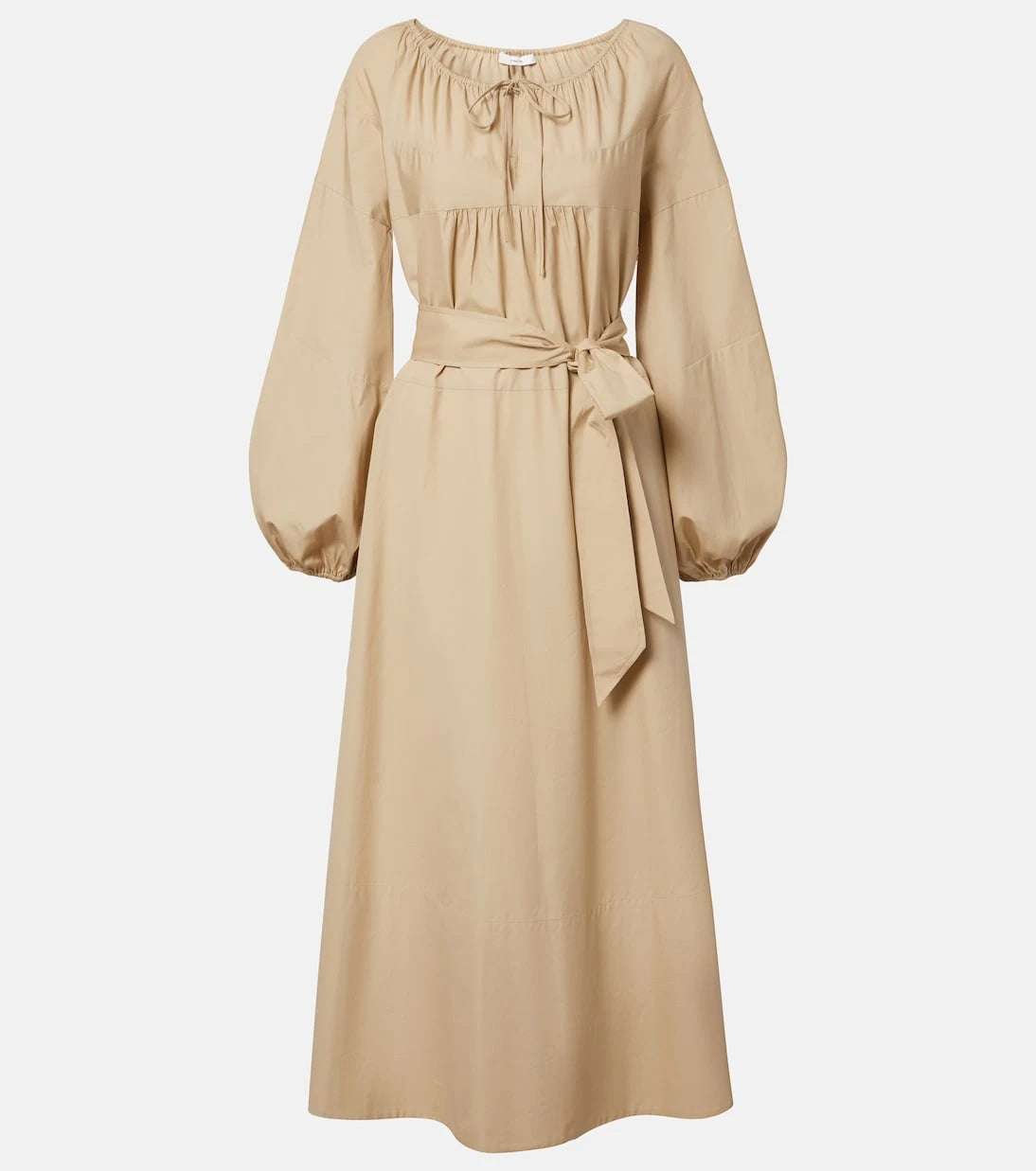 Vince - Belted cotton poplin midi dress