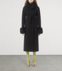 Valentino Black Virgin Wool-Cashmere Belted Coat