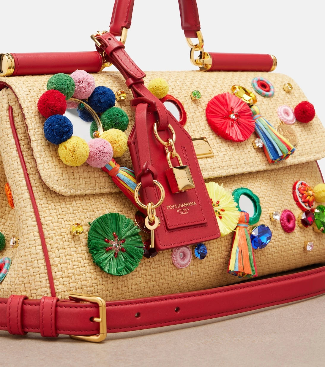 Dolce&Gabbana - Sicily Medium embellished top-handle bag