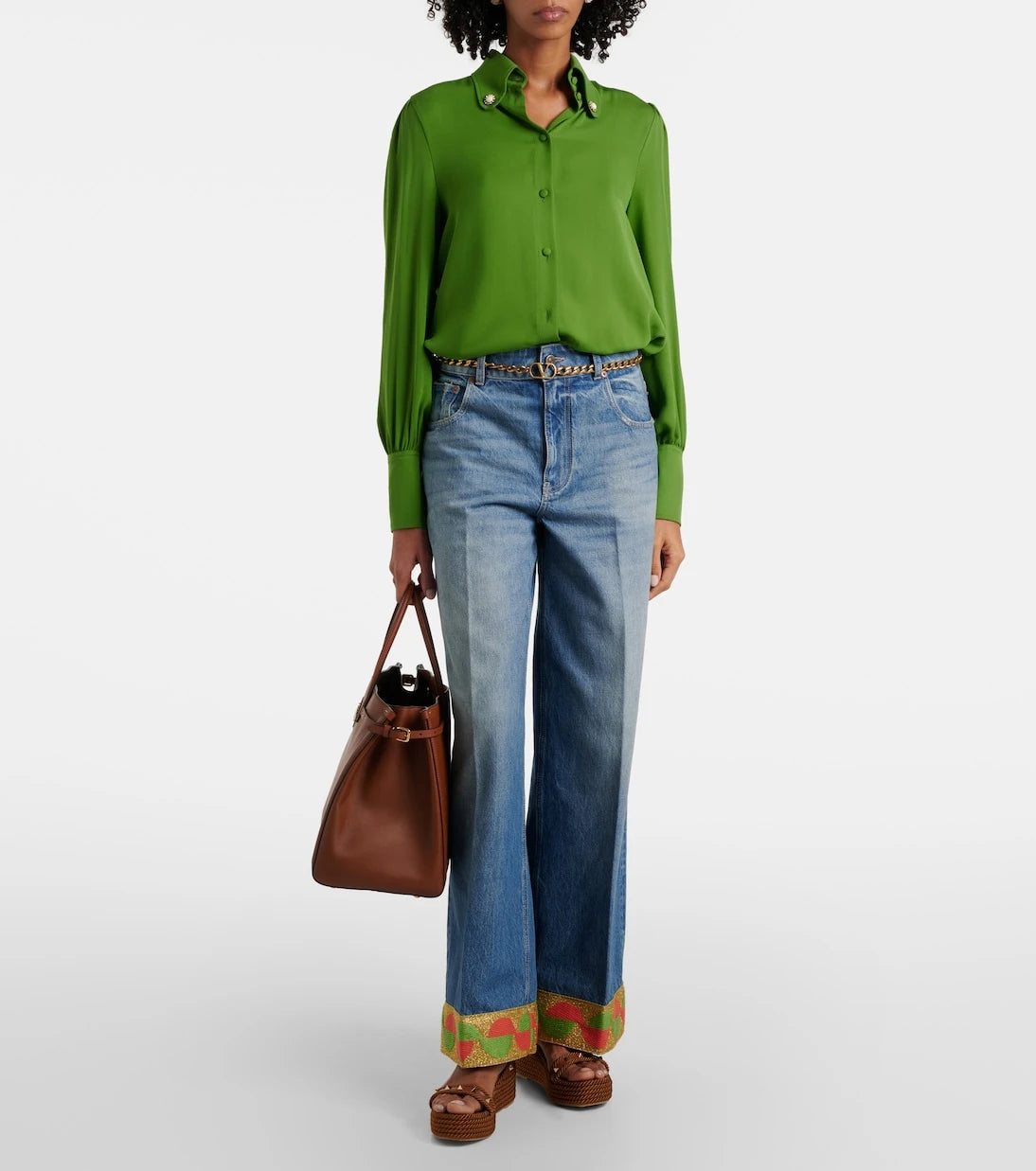 Valentino Garavani - Rockstud Torchon leather espadrilles
