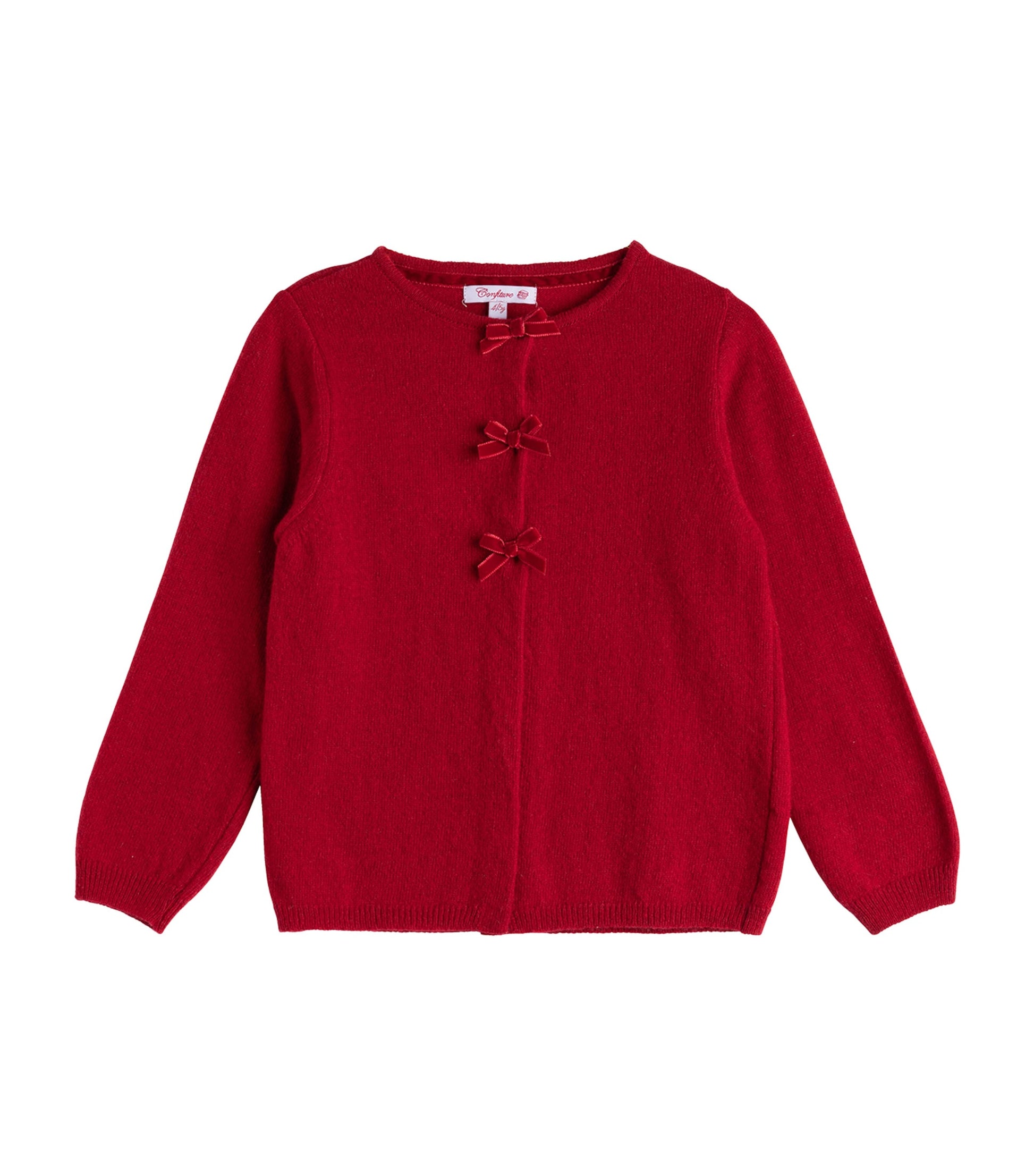 Wool-Blend Velvet-Bow Cardigan (6-11 Years)