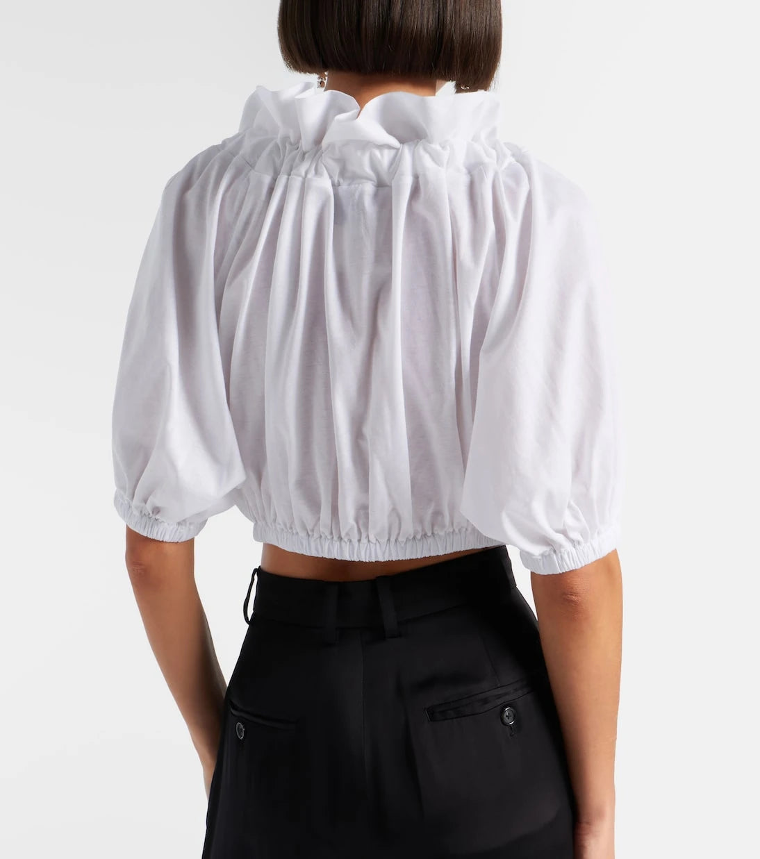 Patou - Ruffled cropped cotton top
