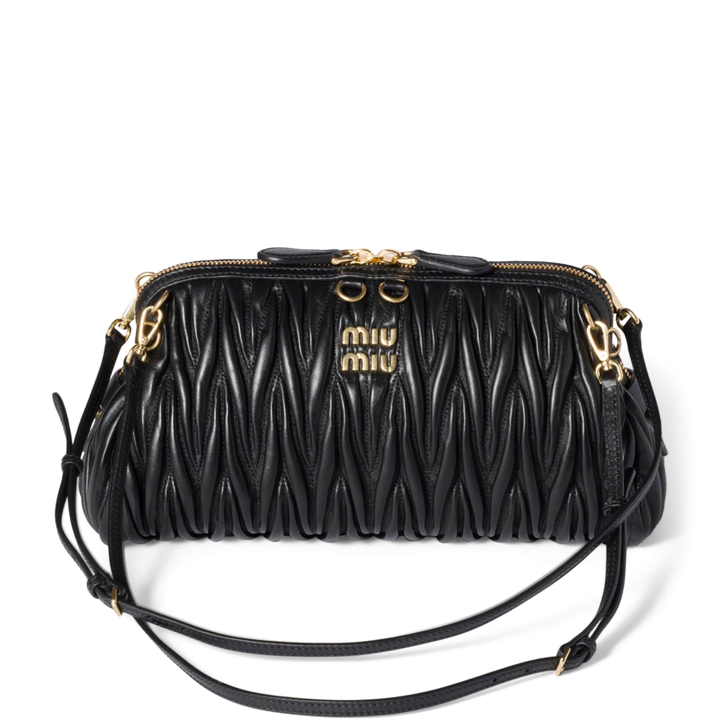 Matelassé Leather Clutch Bag