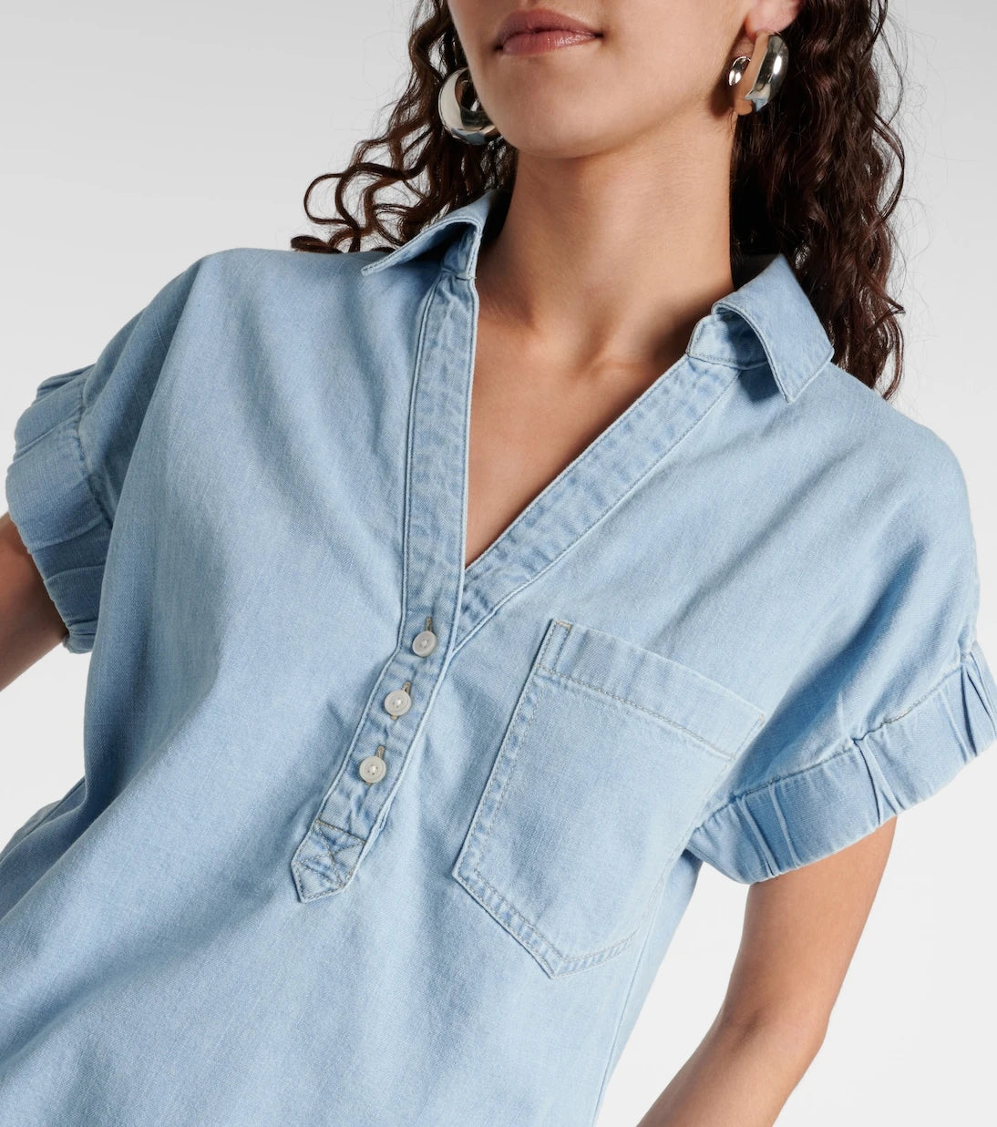 Veronica Beard - Almera cotton chambray top