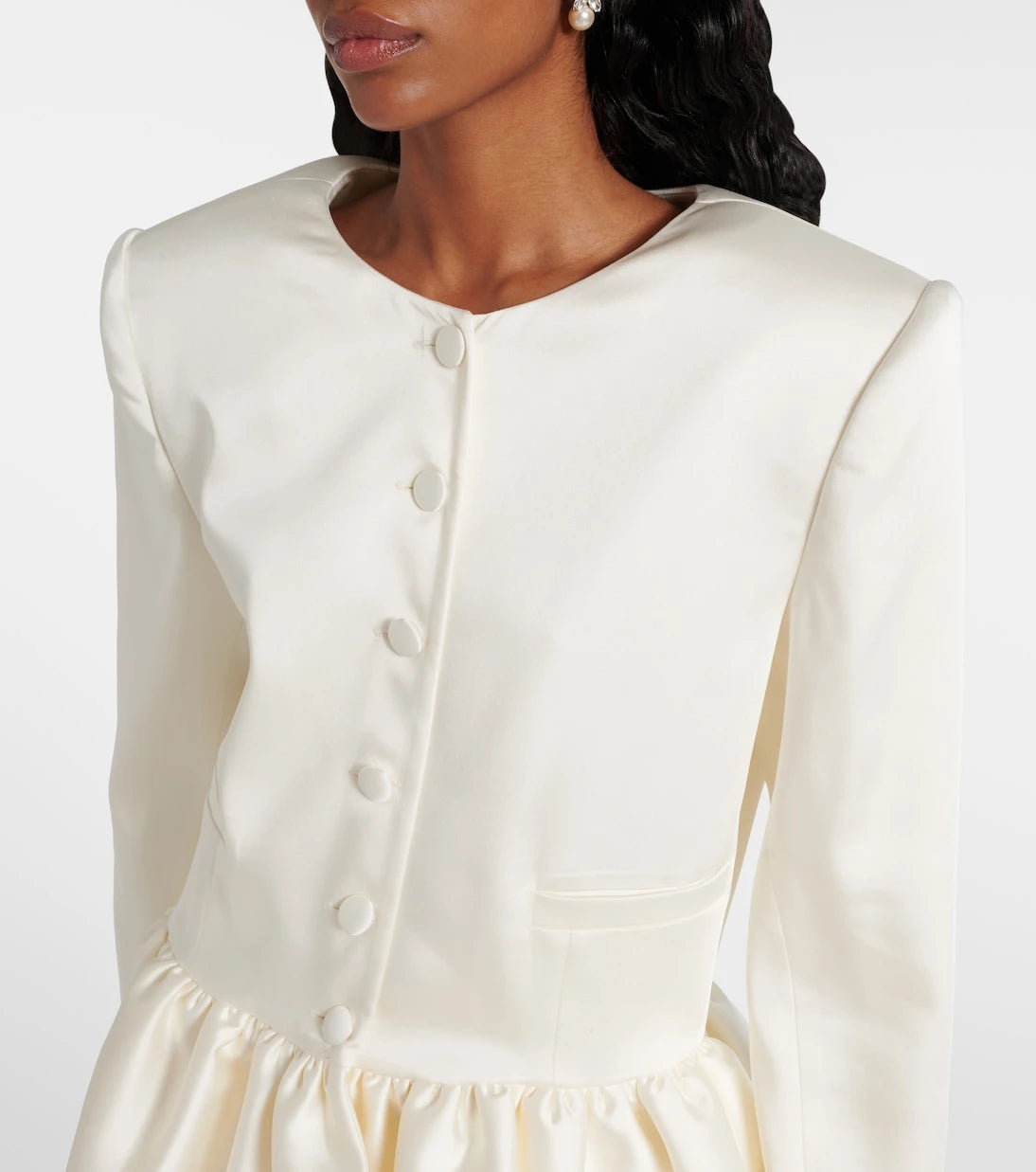 The New Arrivals Ilkyaz Ozel - Meringue ruffled satin jacket