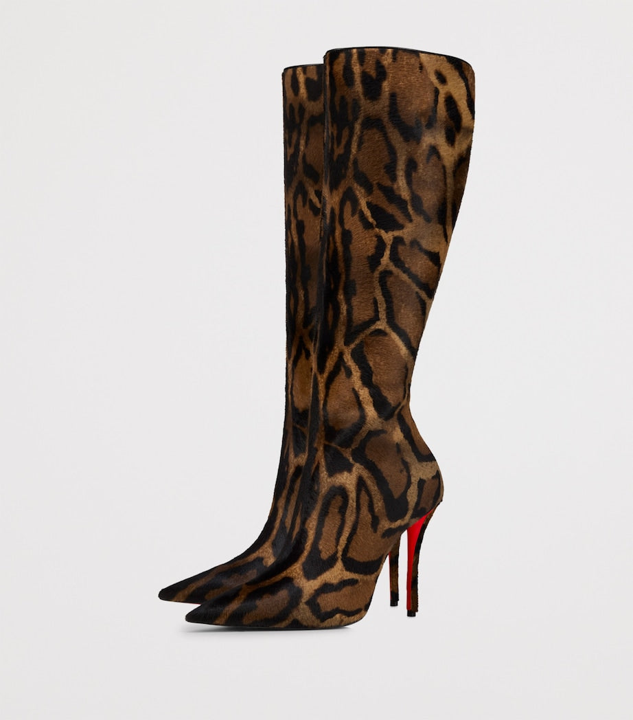 Christian Louboutin Miss Z Leather Pony Hair Knee-High Boots 100