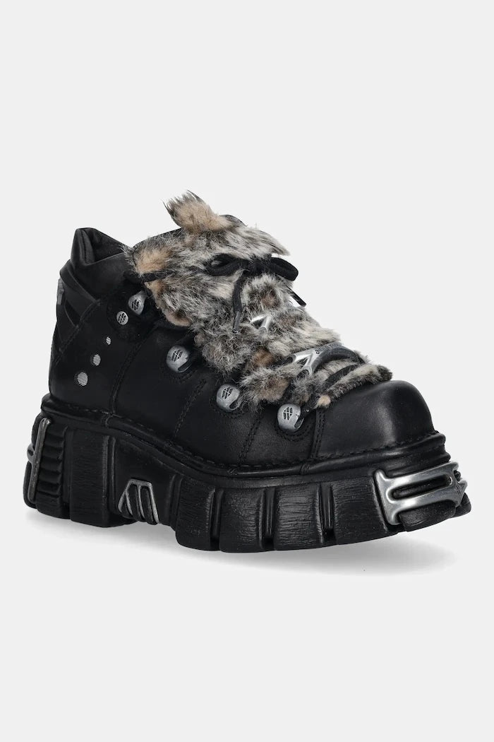 New Rock M-106NPELO-C1 CRUST NEGRO Deri Spor Ayakkabı