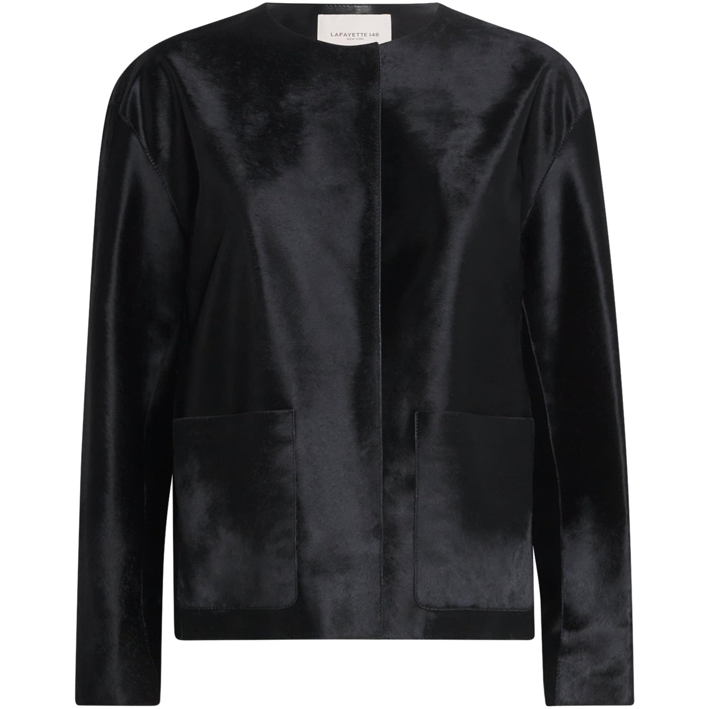 Lafayette 148 Black Cowhide Leather Jacket