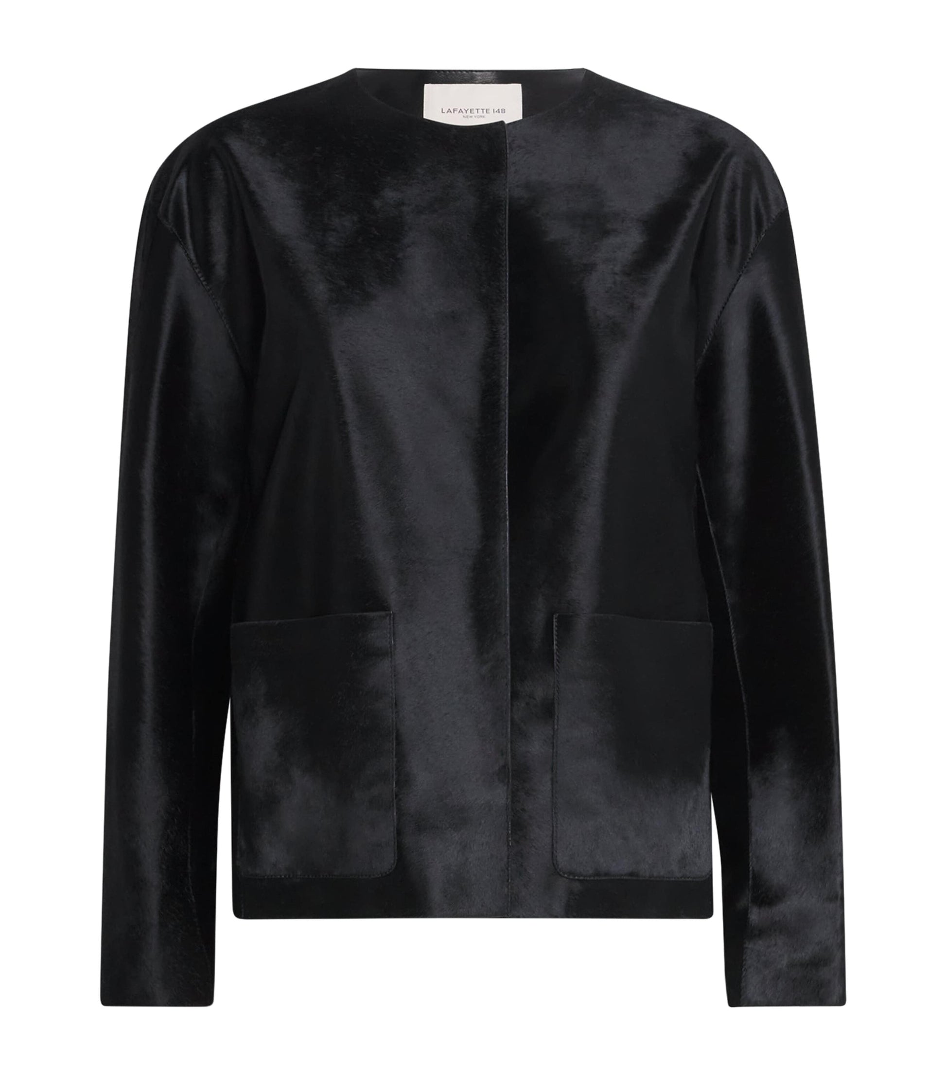 Lafayette 148 Black Cowhide Leather Jacket