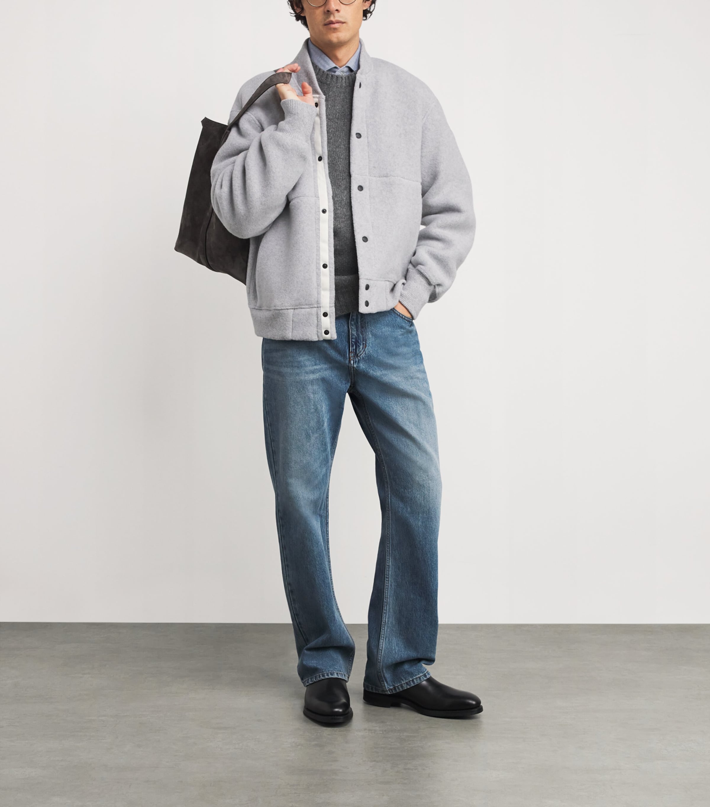 Wool-Blend Hudson Bomber Jacket