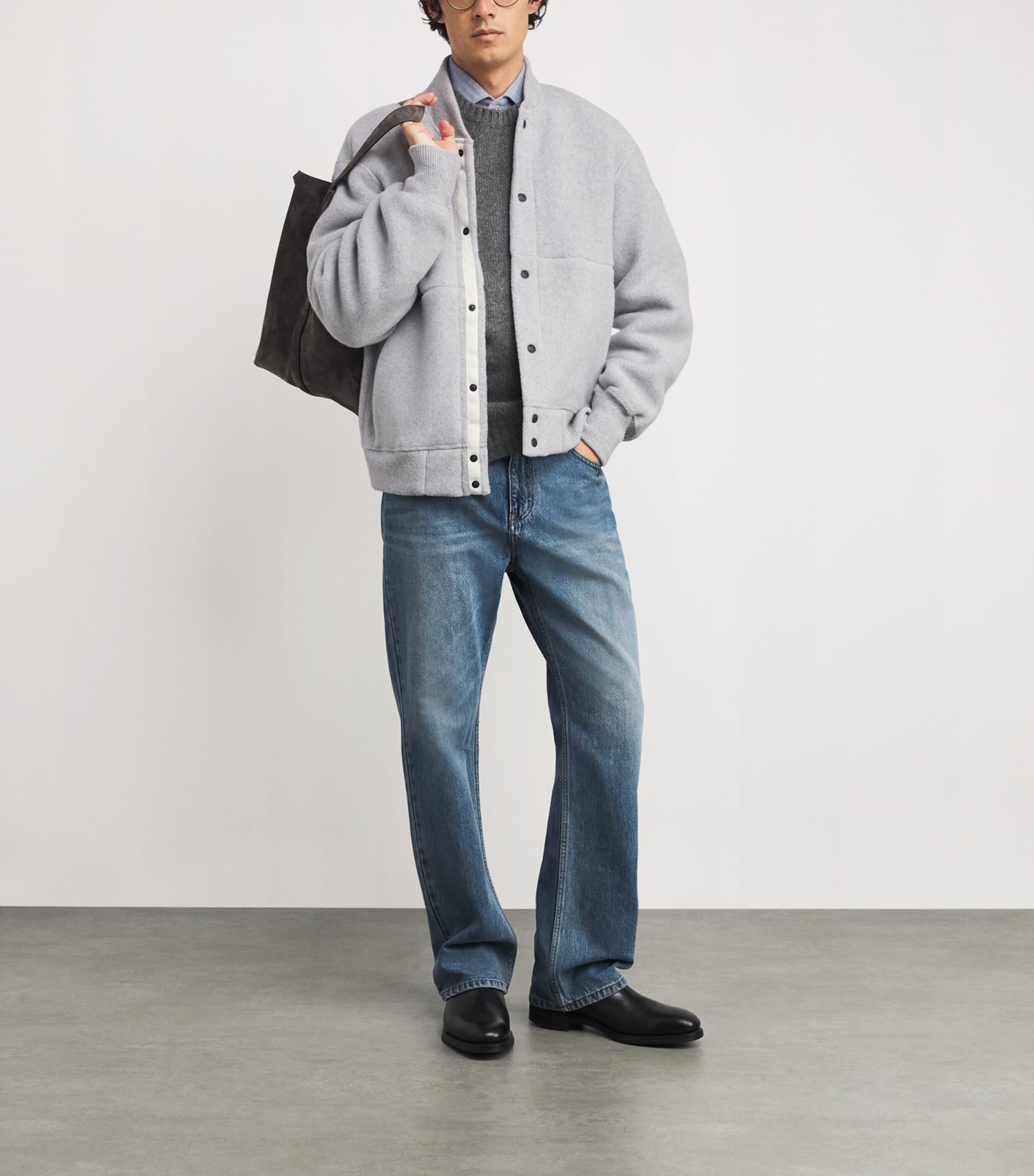 Wool-Blend Hudson Bomber Jacket