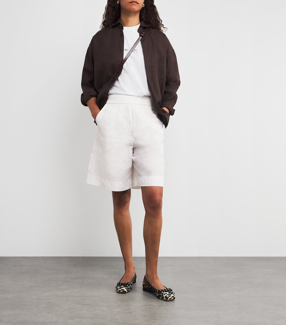 MAX&Co. White Nylon Elasticated Shorts