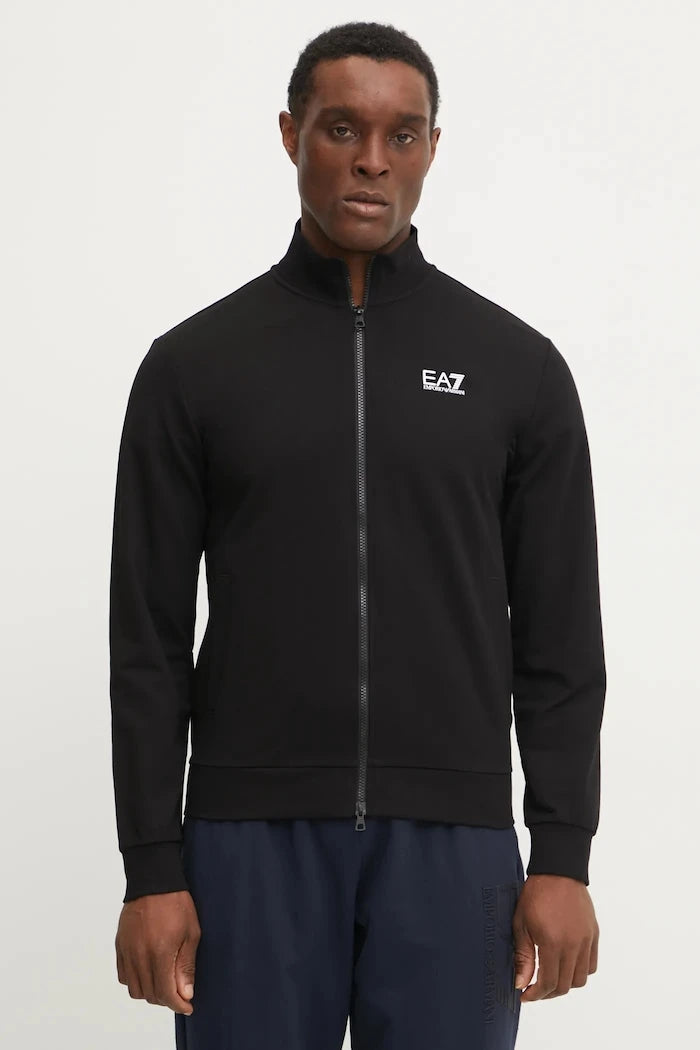EA7 Emporio Armani erkek fermuarlı pamuklu sweatshirt