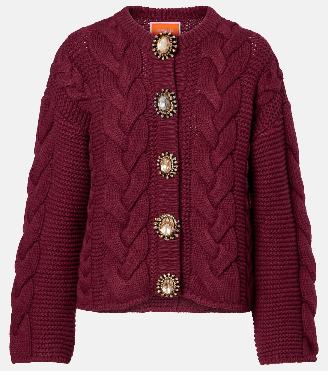 La DoubleJ - Portrait embellished wool-blend cardigan