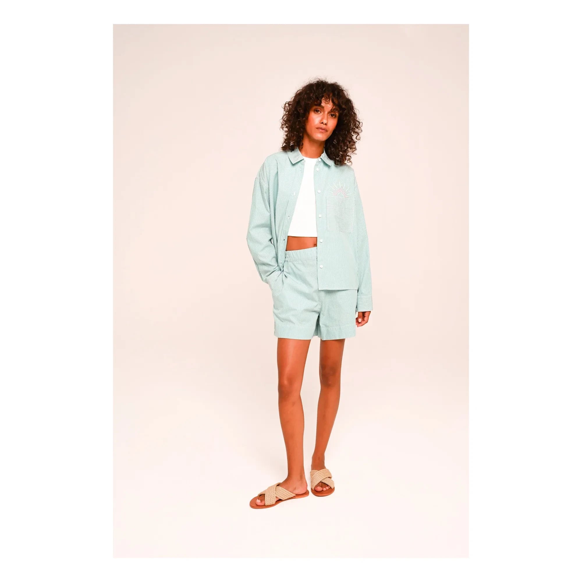 Sacrécoeur - Andrea Inti Popeline shirt | Green