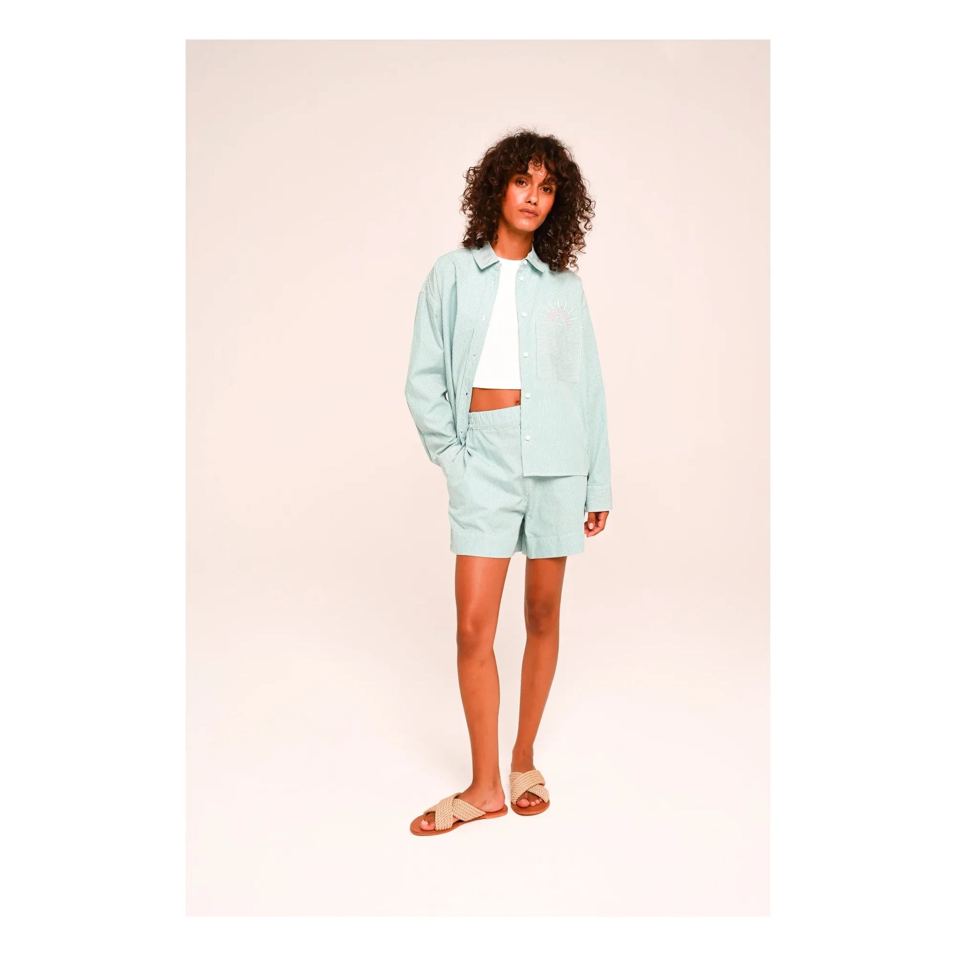 Sacrécoeur - Andrea Inti Popeline shirt | Green