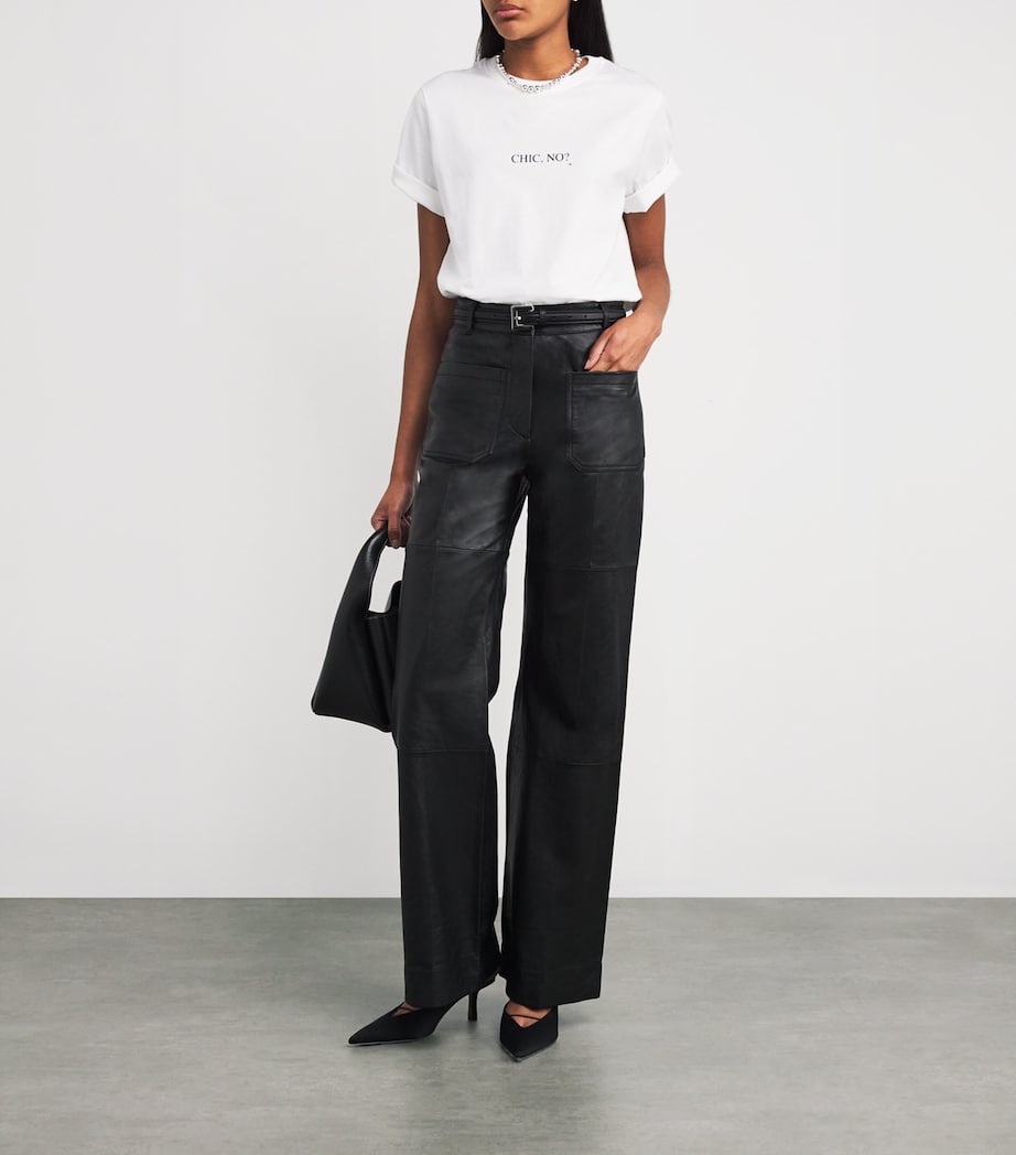 Victoria Beckham White Organic Cotton Slogan T-Shirt