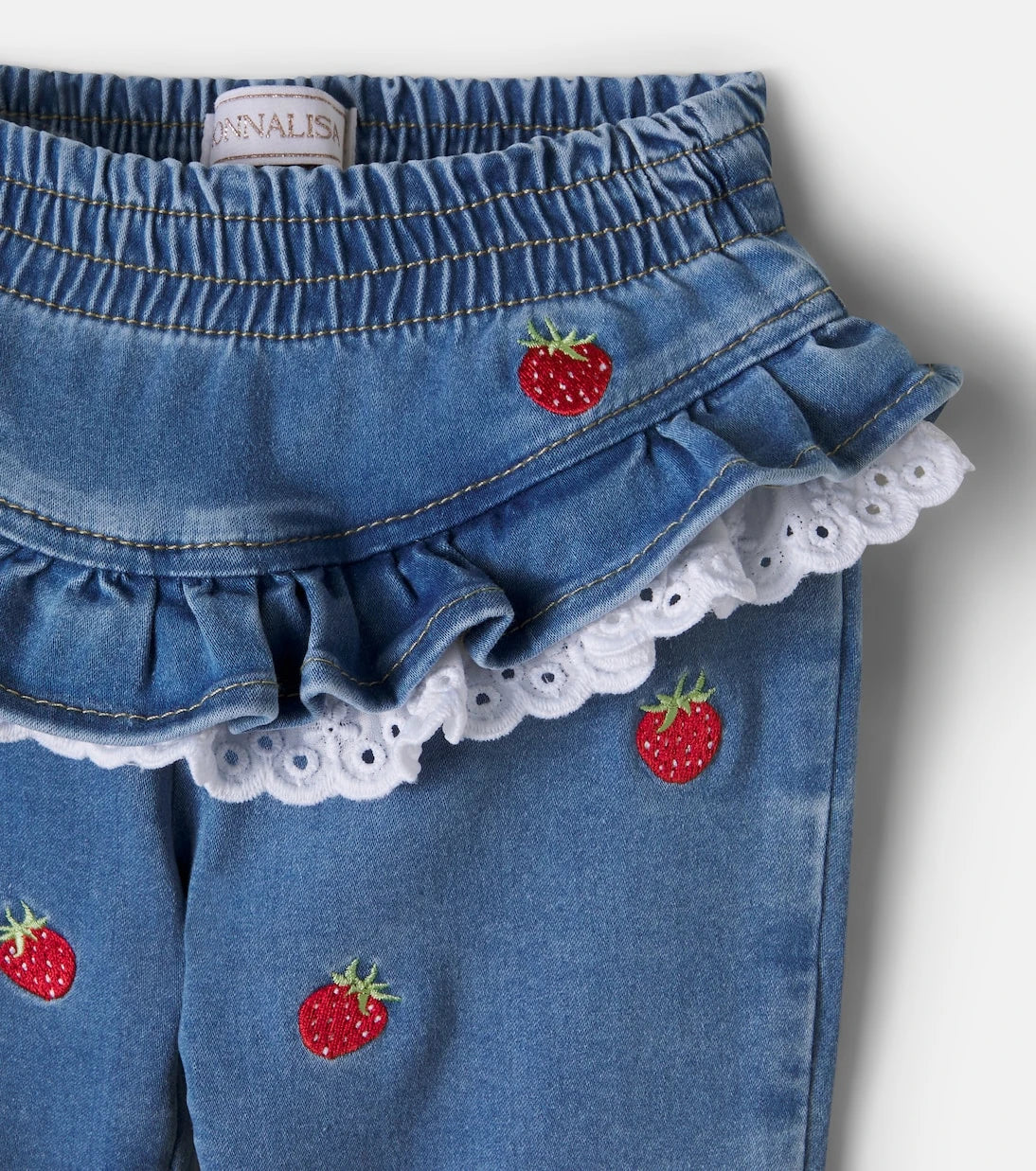 Monnalisa - x Disney® baby embroidered ruffled jeans