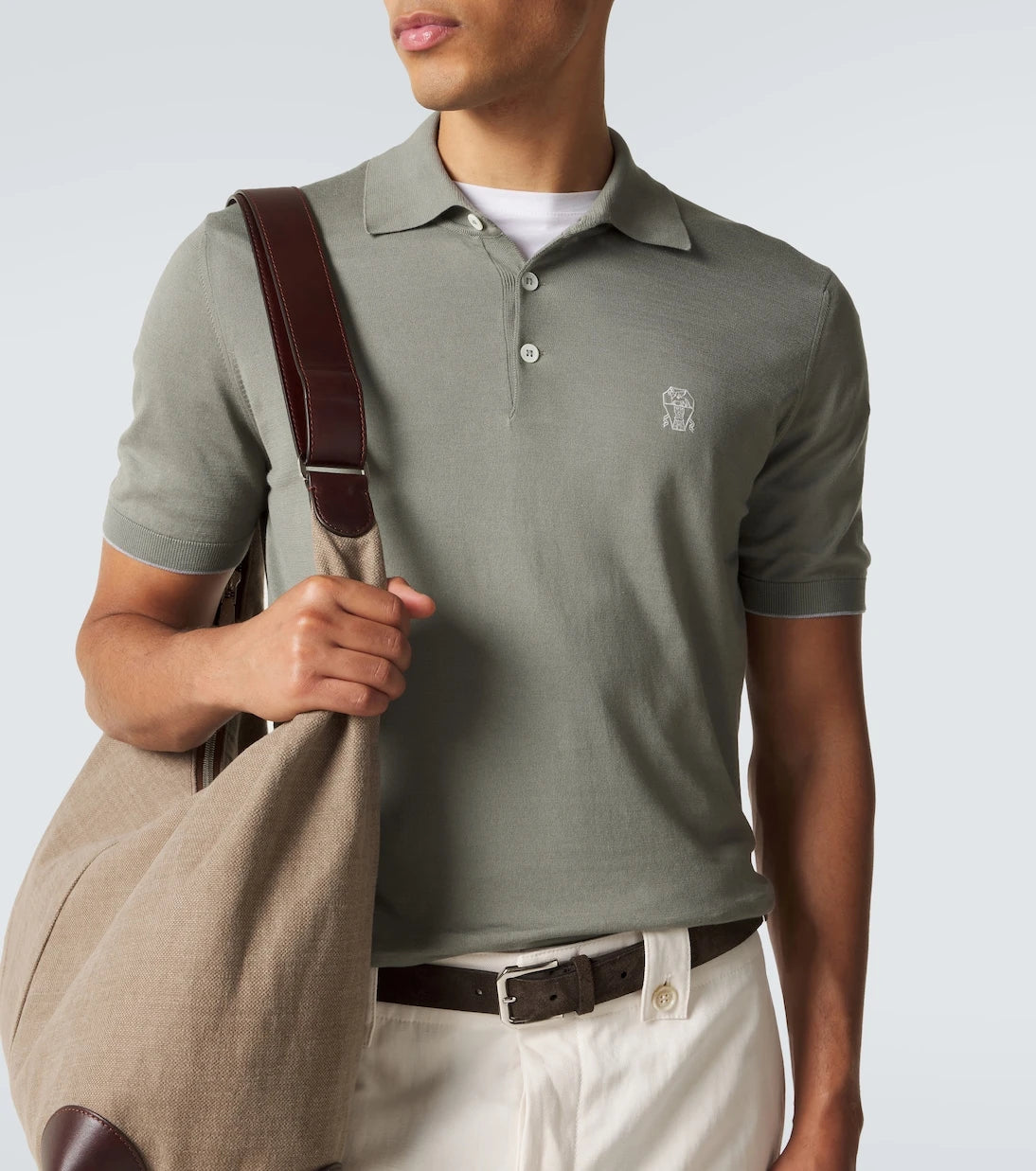 Brunello Cucinelli - Logo cotton piqué polo shirt