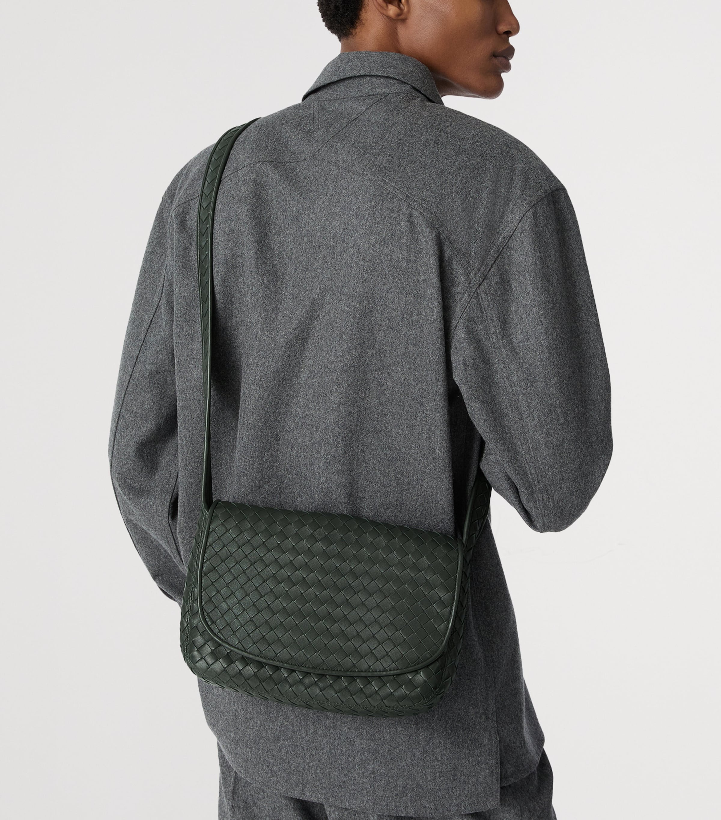 Bottega Veneta Leather Intrecciato Veneto Messenger Bag