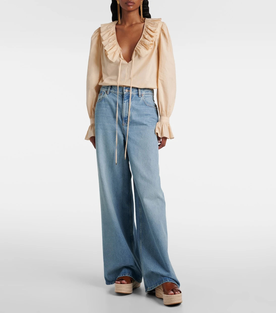 Chloé - Isla leather espadrille wedges
