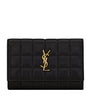 Saint Laurent Black Leather Quilted Monogram Wallet