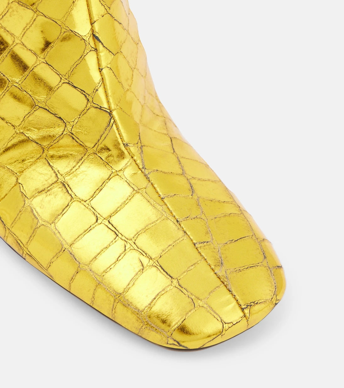Dries Van Noten - Croc-effect leather wedge mules