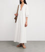 FRAME White Organic Cotton The Cinched Midi Dress