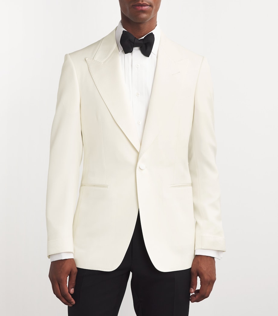 White Wool-Mohair Tuxedo Jacket
