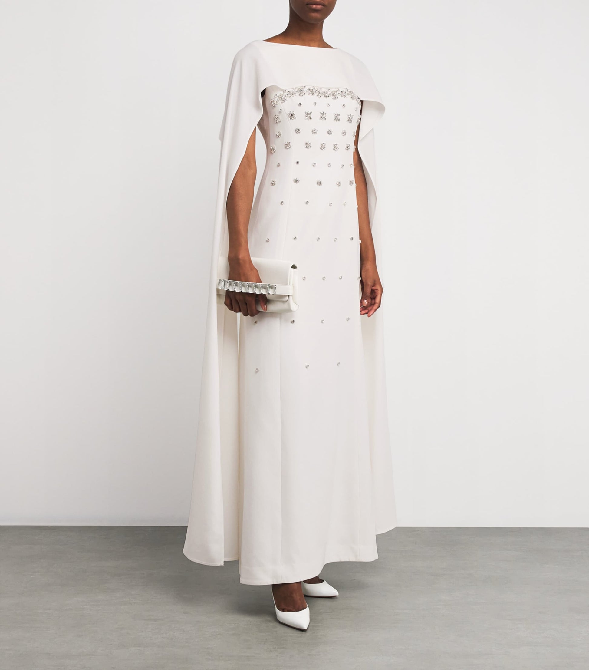 Huishan Zhang White Embellished Luanne Gown