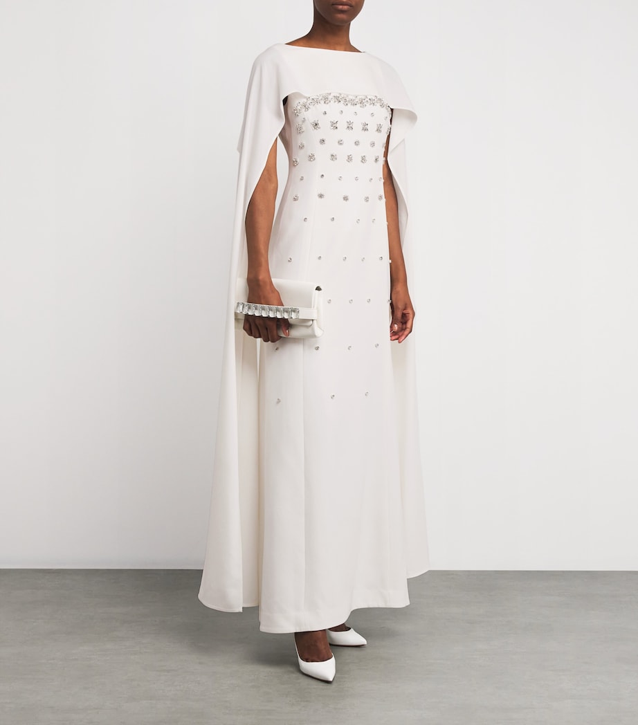 Huishan Zhang White Embellished Luanne Gown
