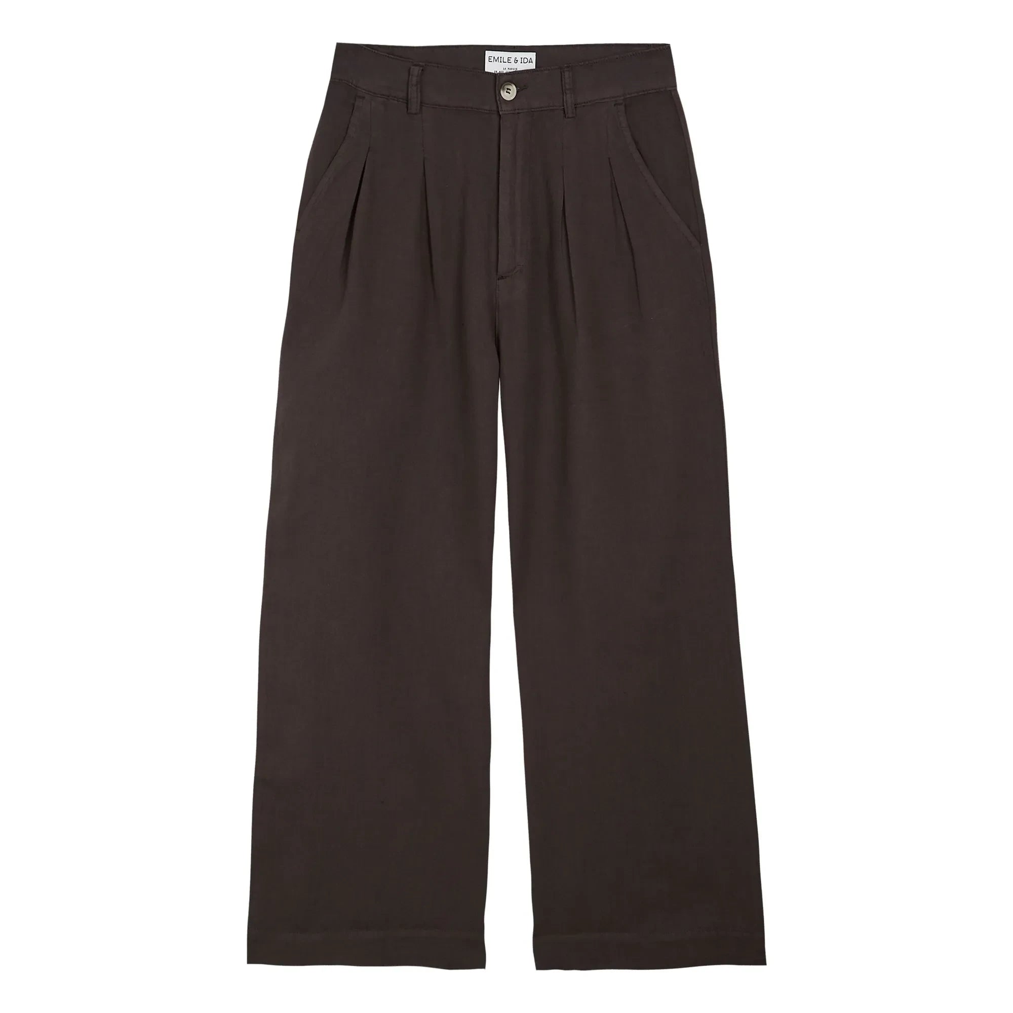 Emile et Ida - Brady Linen and Cotton Pants | Charcoal grey