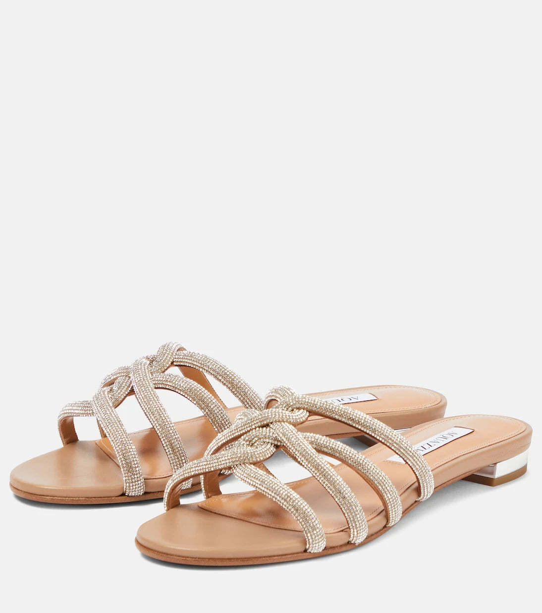 Aquazzura - Moondust embellished leather sandals