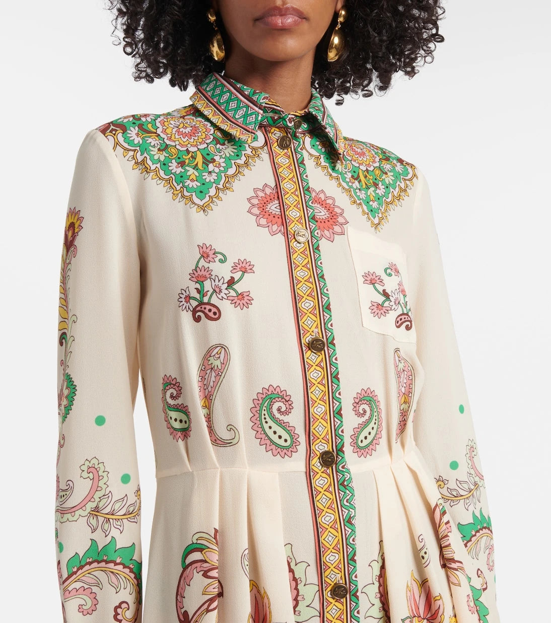 Etro - فستان ميدي بنقشة البيزلي