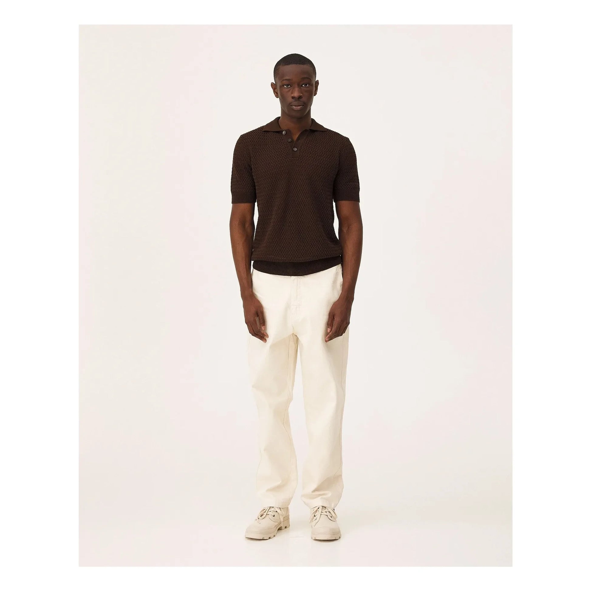 Noyoco - Haring organic cotton polo shirt | Dark Brown