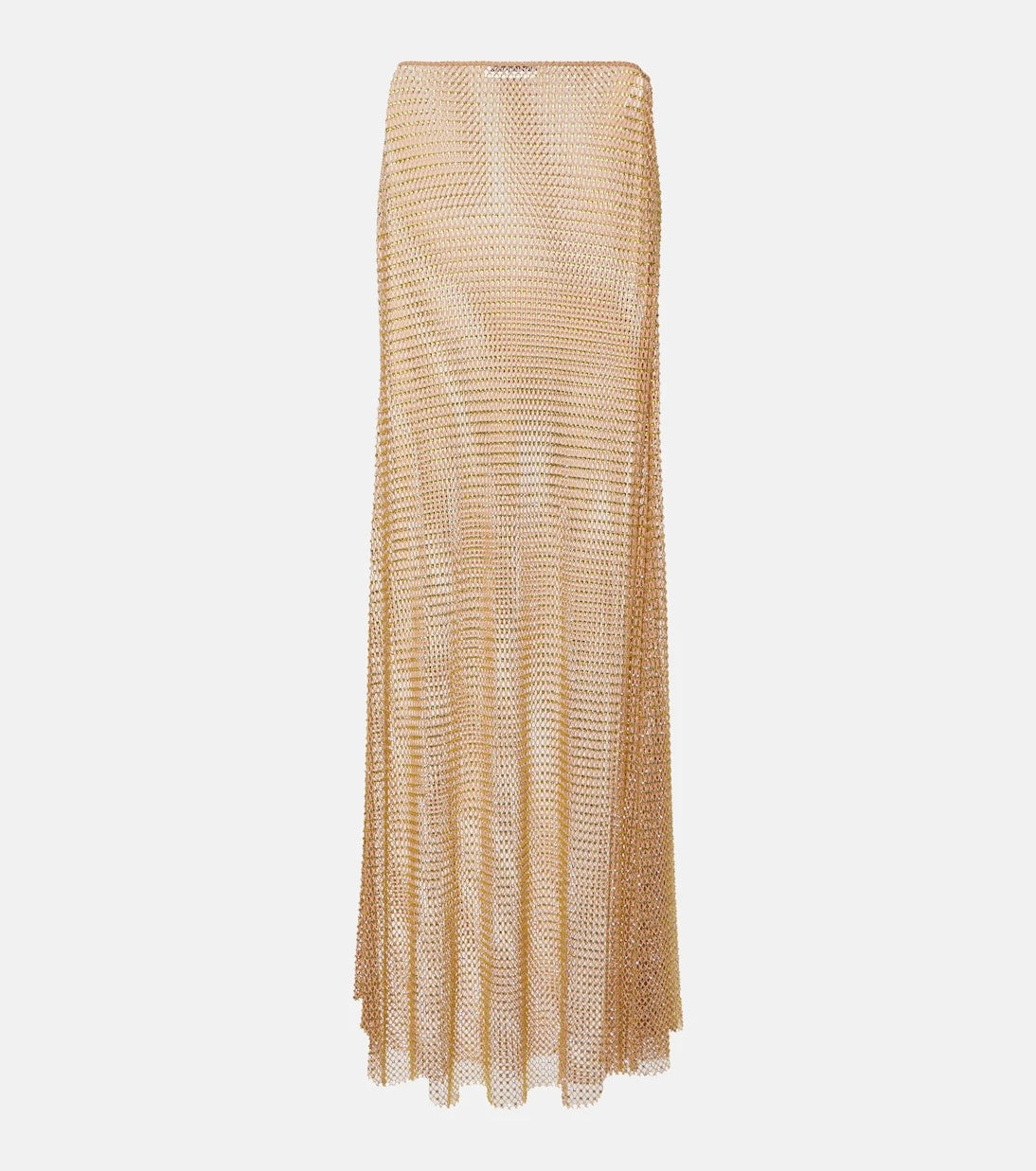Self-Portrait - Crystal-embellished mesh maxi skirt