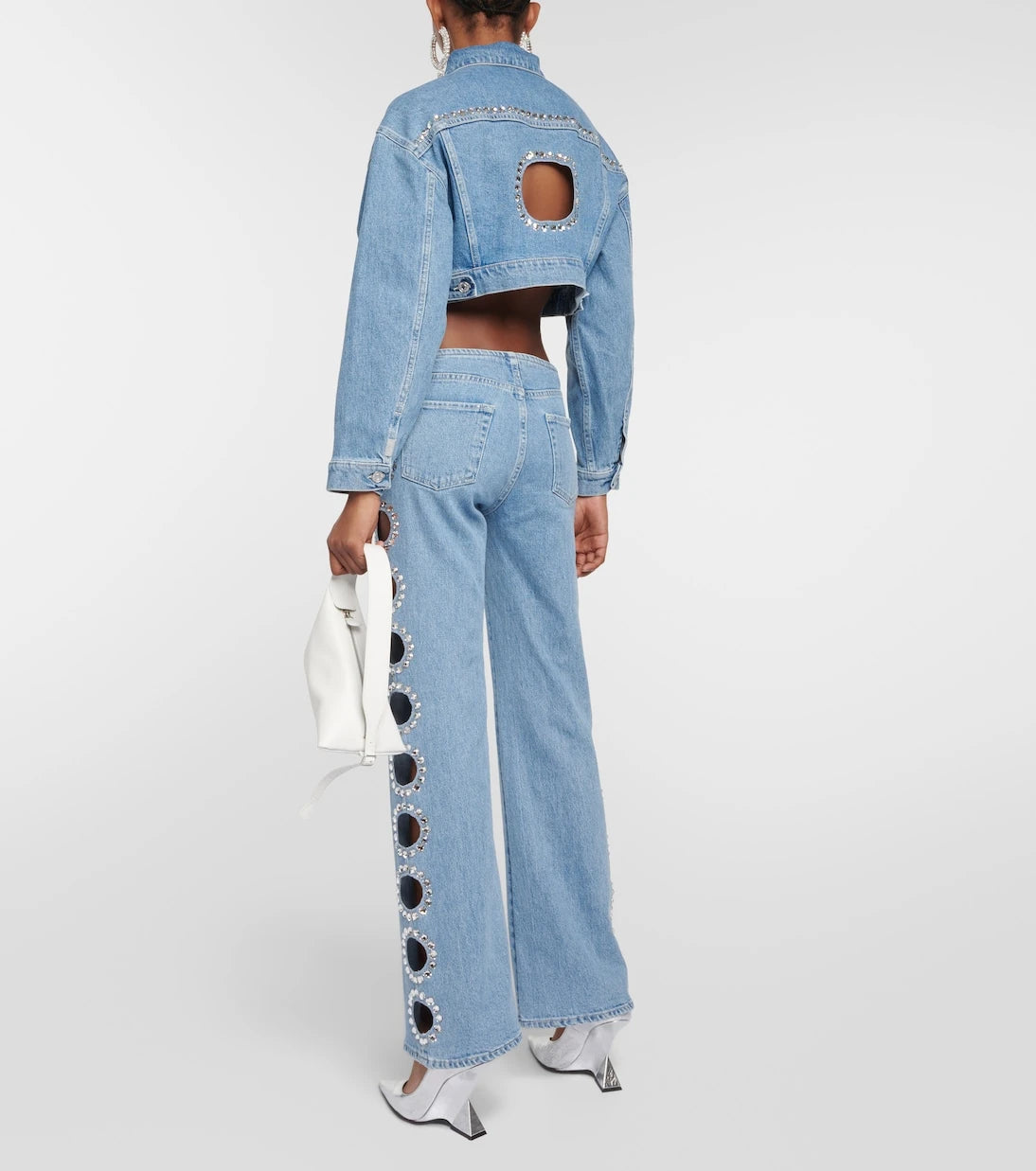7 For All Mankind - جاكيت الدينم القصير Babe مزخرف